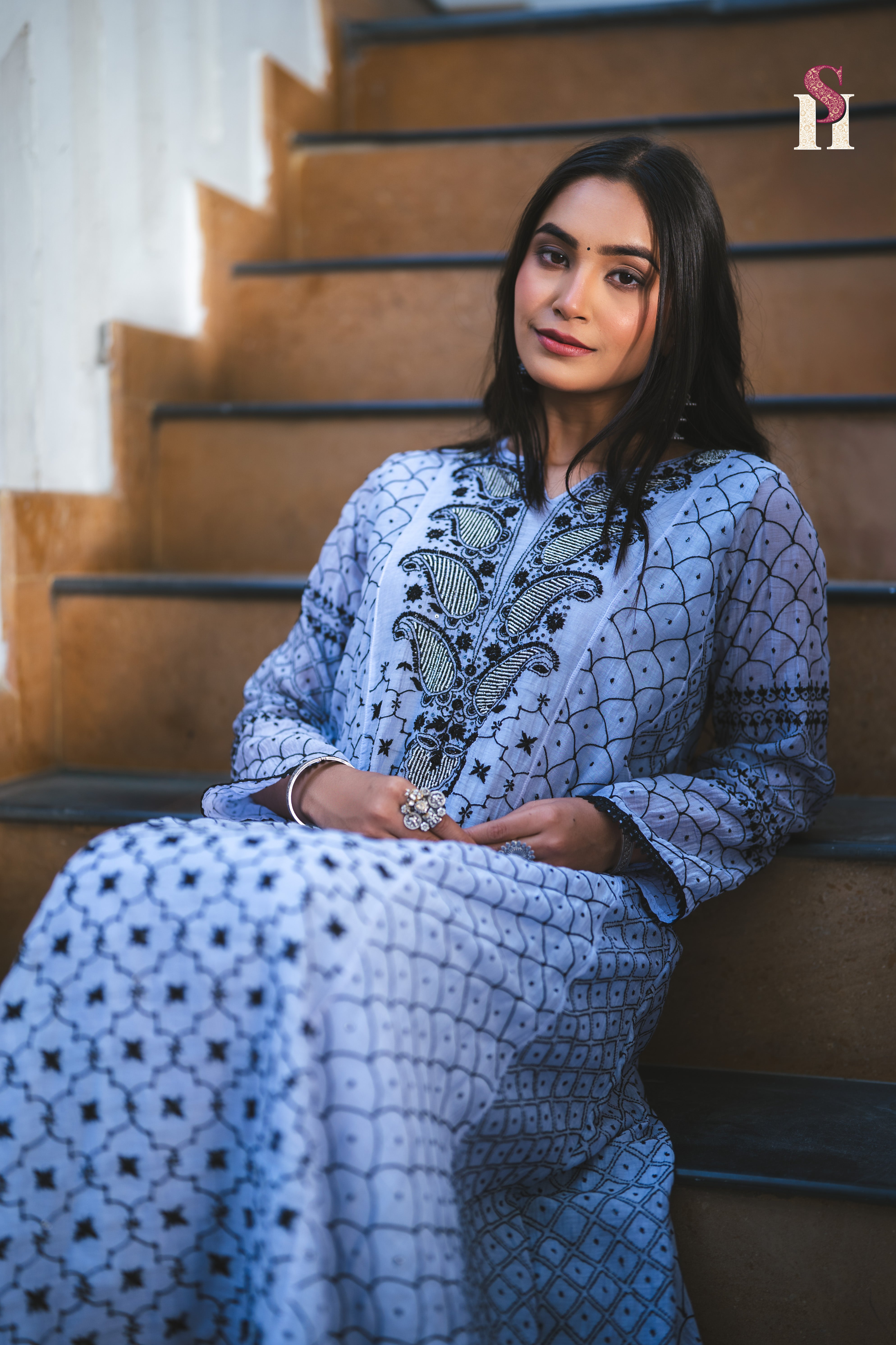 Silver Grey Colour Anarkali