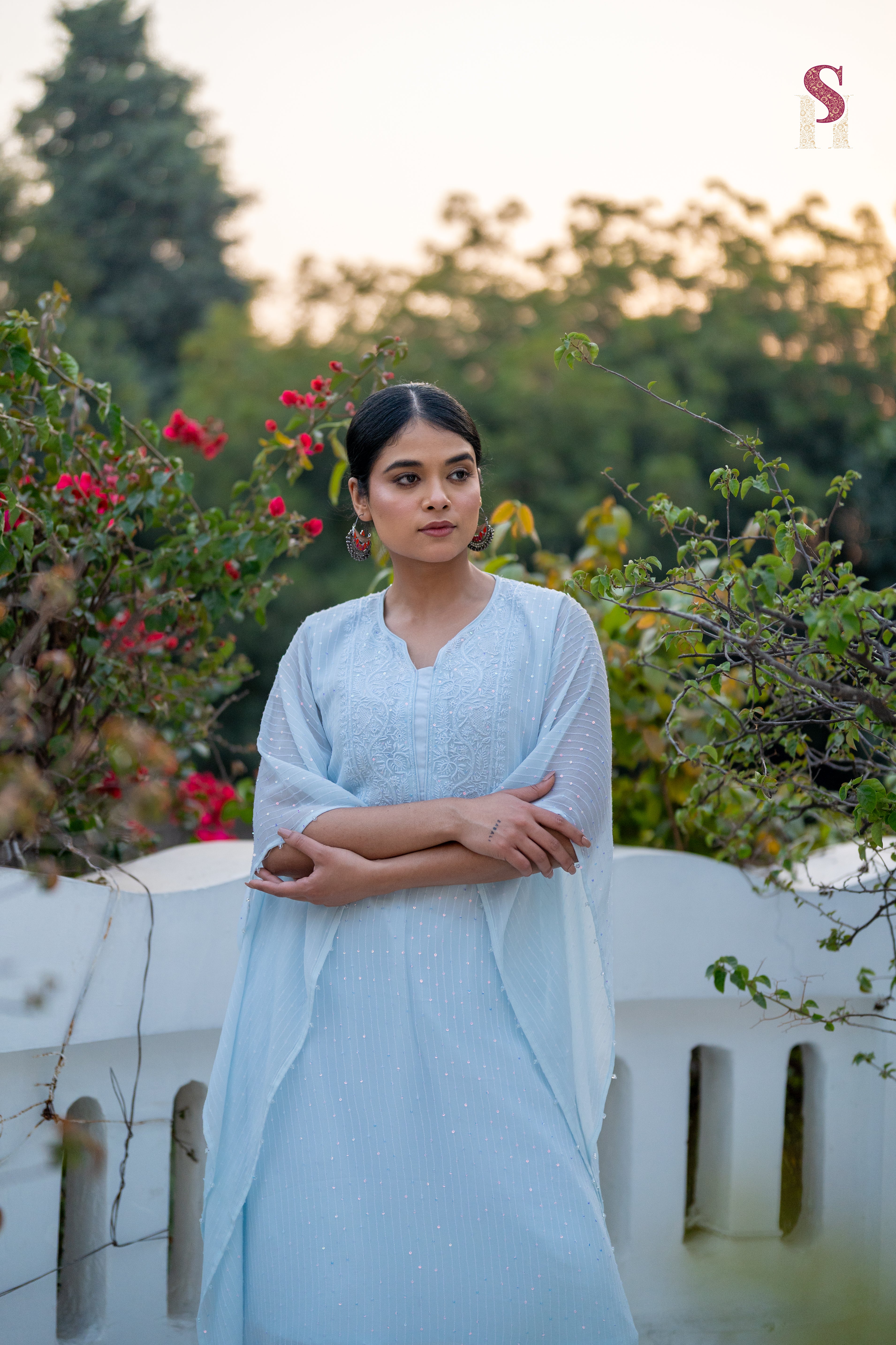 Sky Blue Kaftan & Sea Green Suit Combo