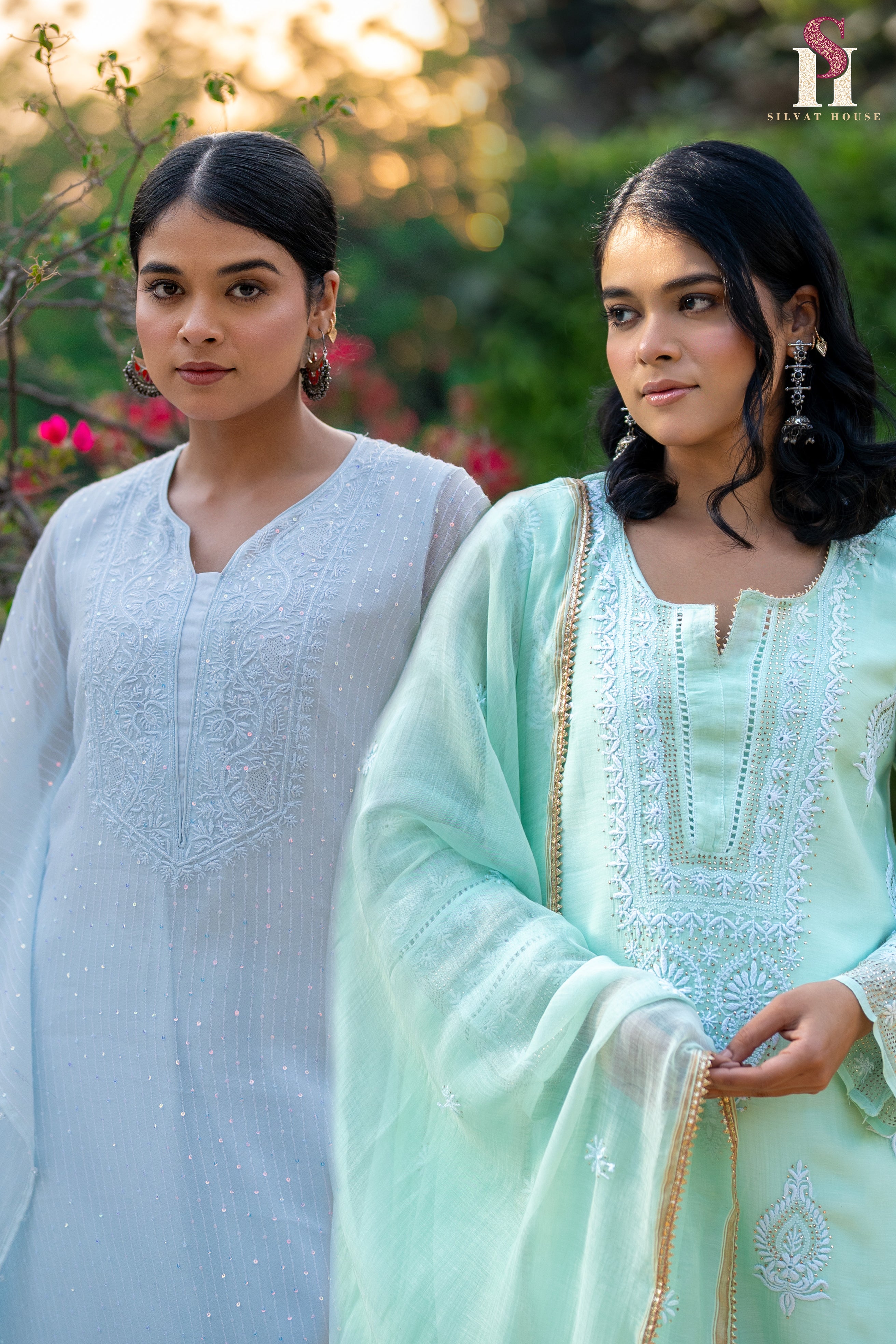Sky Blue Kaftan & Sea Green Suit Combo